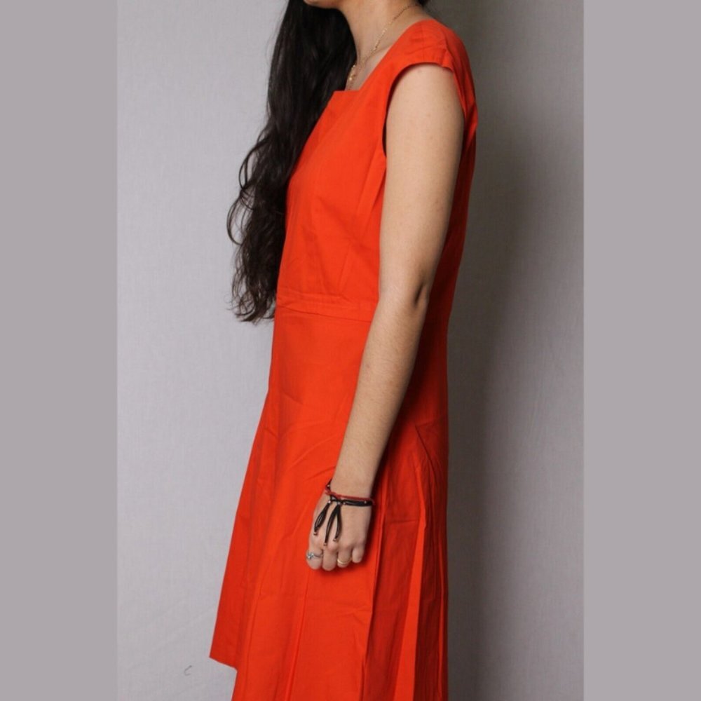 Salvatore Ferragamo Women's Floral Summer Dress Size 46 IT $1490 NWT TANGERINE - Picture 7 of 8